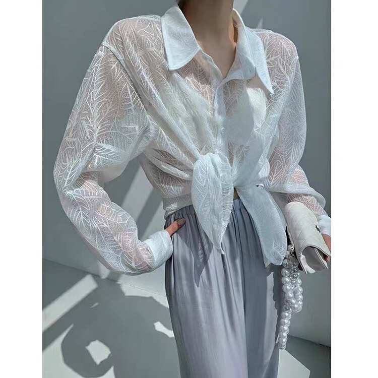 [S. small age] simple lazy wind pattern sunscreen shirt 6679\hjy