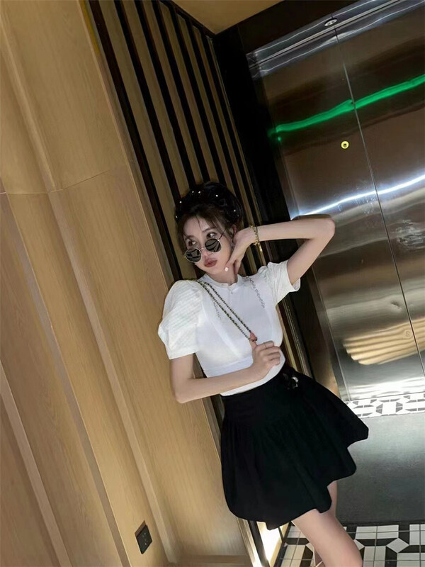 [Qian Jia QIANJIAO] retro shirt with stitching design 6958\pcz