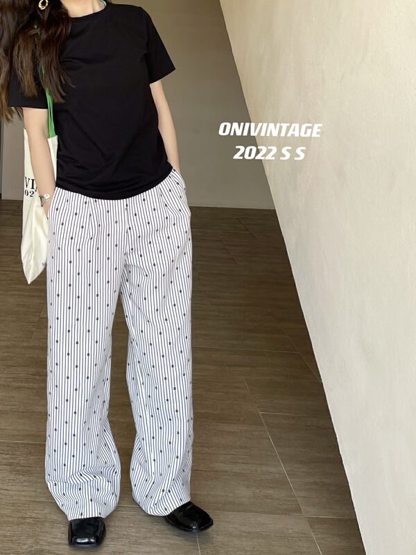 New year in early spring! [onivinage oni] high waist loose striped trousers od222p4456\zxl
