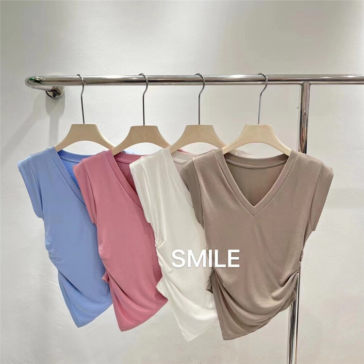 [smile] V-neck irregular drawstring vest / sling 2293\l