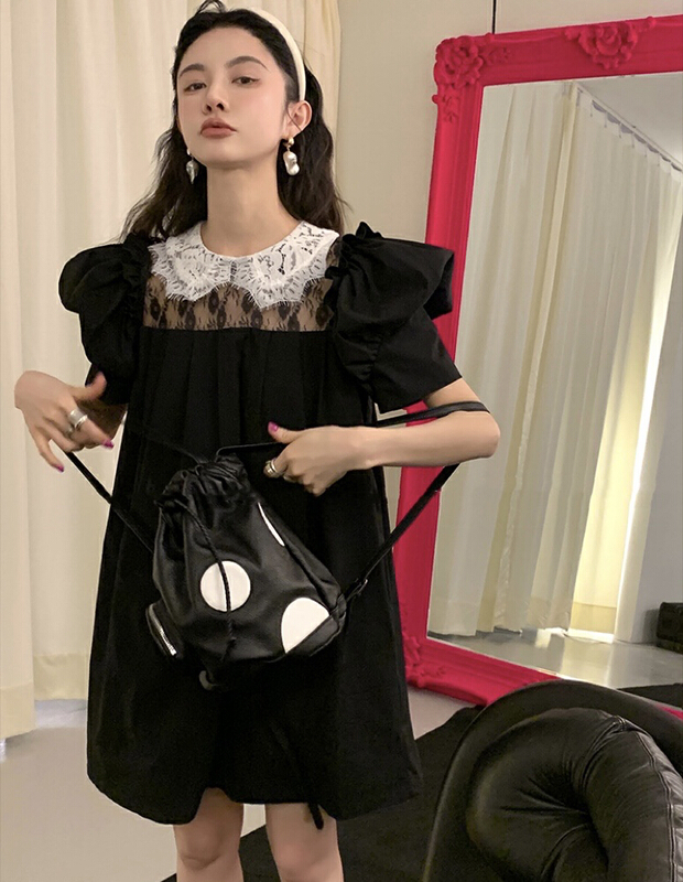 [savage] Korean women's baby collar color matching dress e8281\wpl