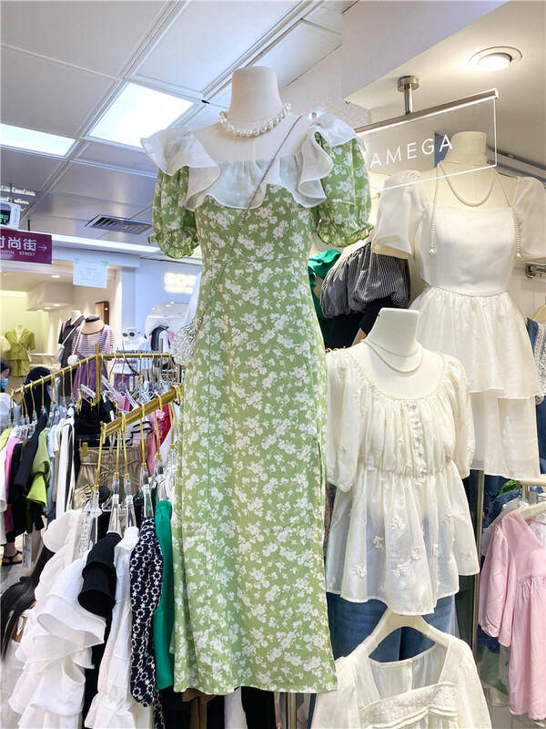 [amega] gentle wind Floral Chiffon Dress 6264\hbx