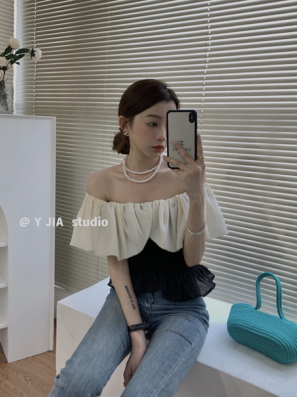[y.jia EJA] wear a small ruffled shirt ys3-3328\pcz at the front and back
