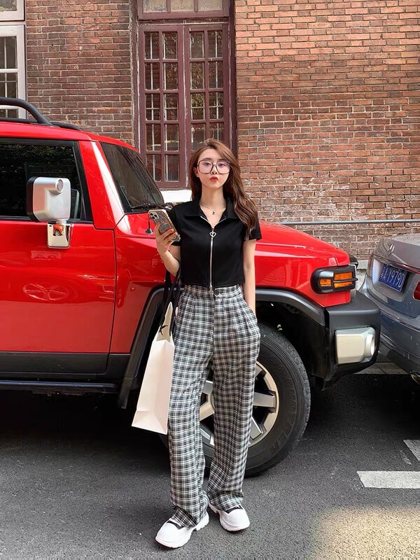 [o not 1] check fashion slim casual pants w907\lsw