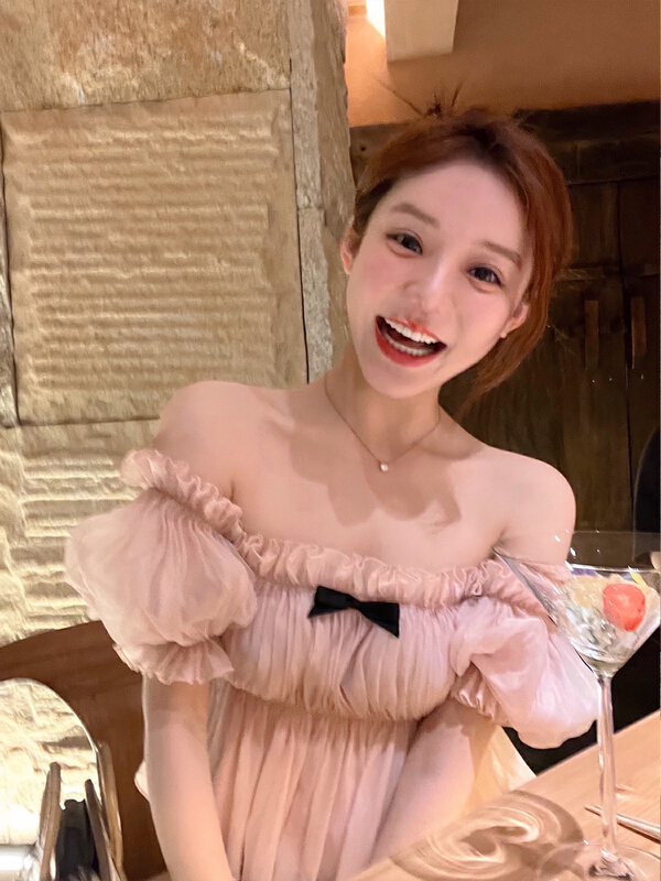 [wgwe] sweet little fragrant wind mesh off shoulder shirt 1858\pcz