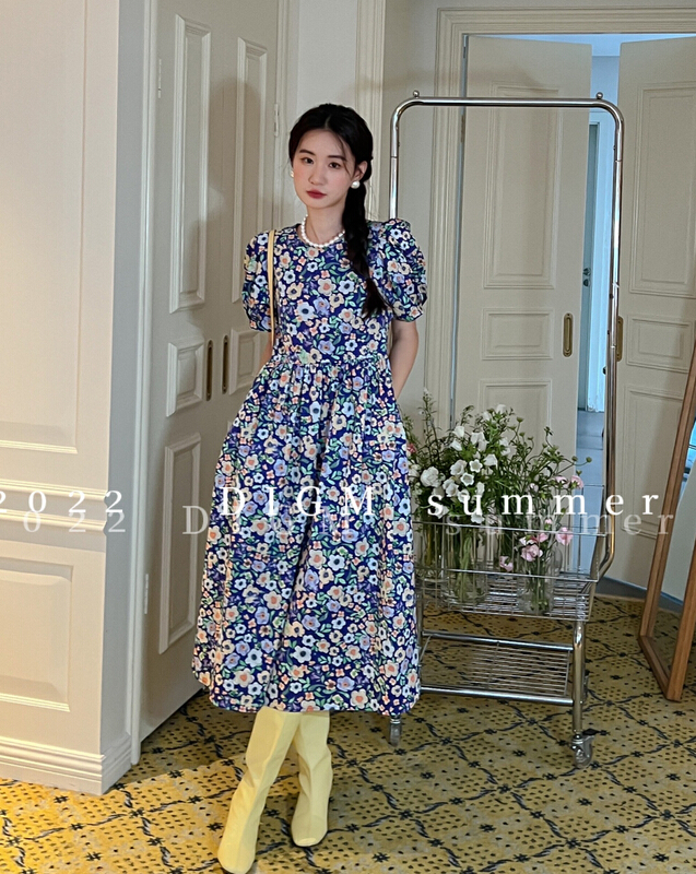 【 digm 】 Korean floral loose dress 7717\jhy