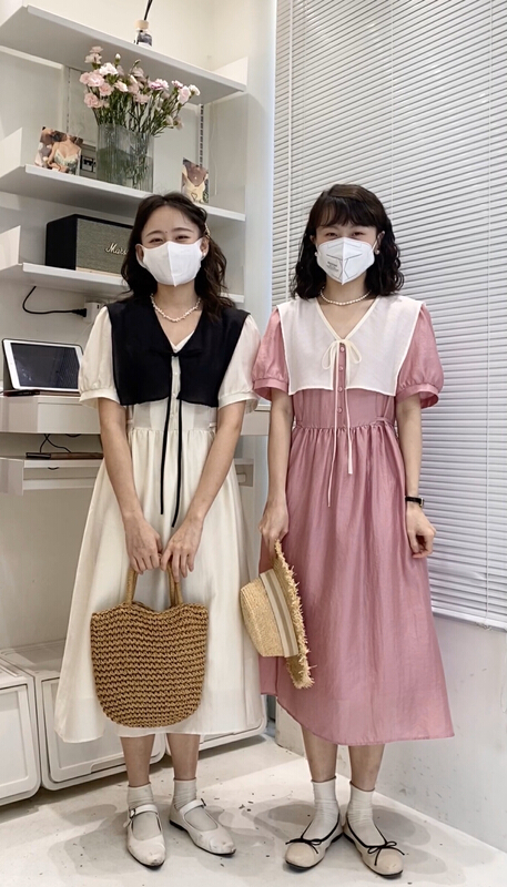 [c.hfeiyang] Korean style slim dress (with collar) h8600\hbx
