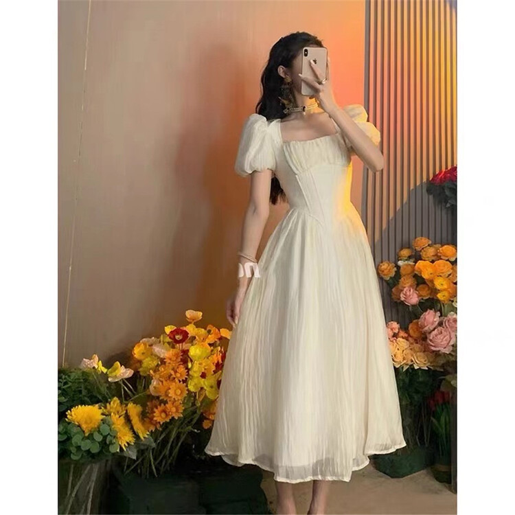 [clothing] Fashion Square Collar temperament minority dress 1003\pcz