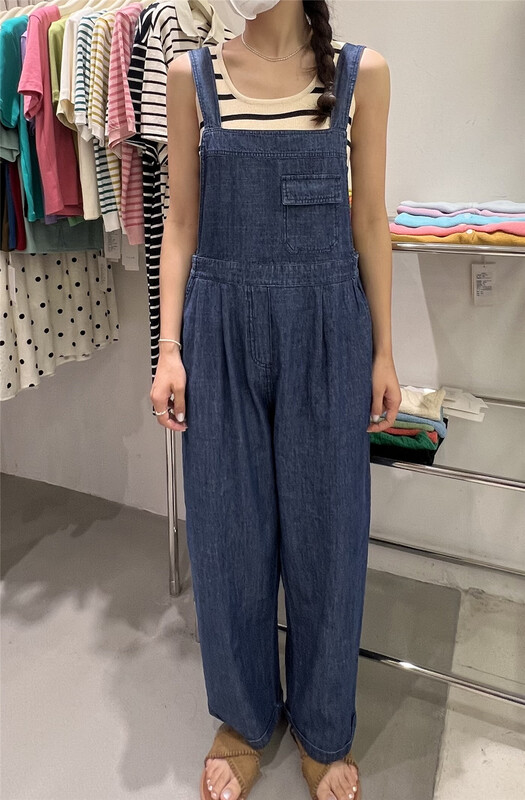 [feeding] Korean versatile loose denim suspenders 8895-d5\cls