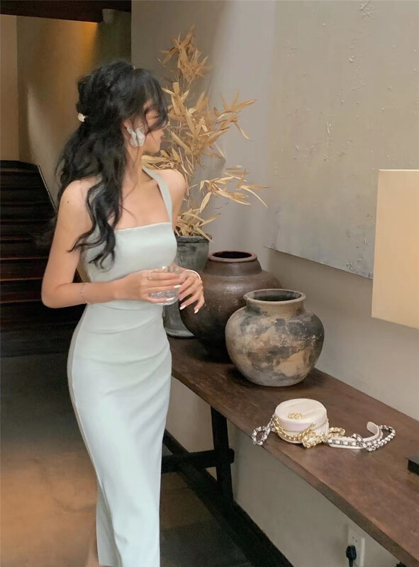 New year in early spring! [see you] Korean sexy long neck dress 3627\pcz