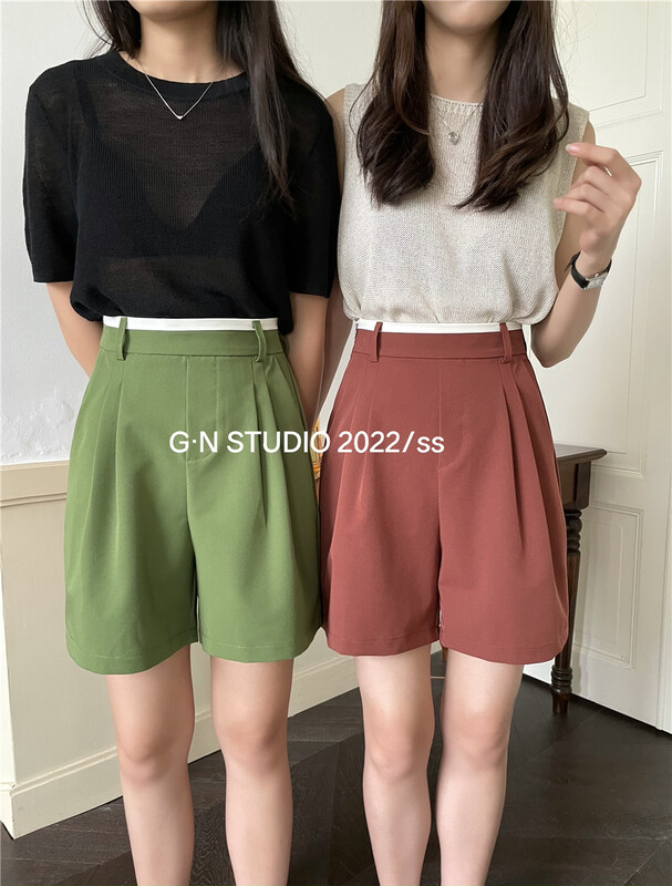[g · n] simple high waist five point trousers 13531\hjy