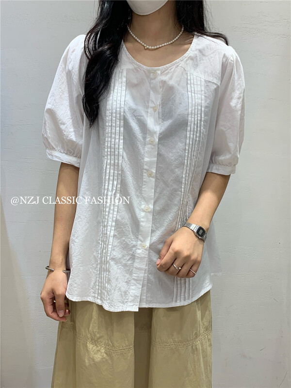 【 NZJ 】 round neck single breasted comfortable shirt 820159\l