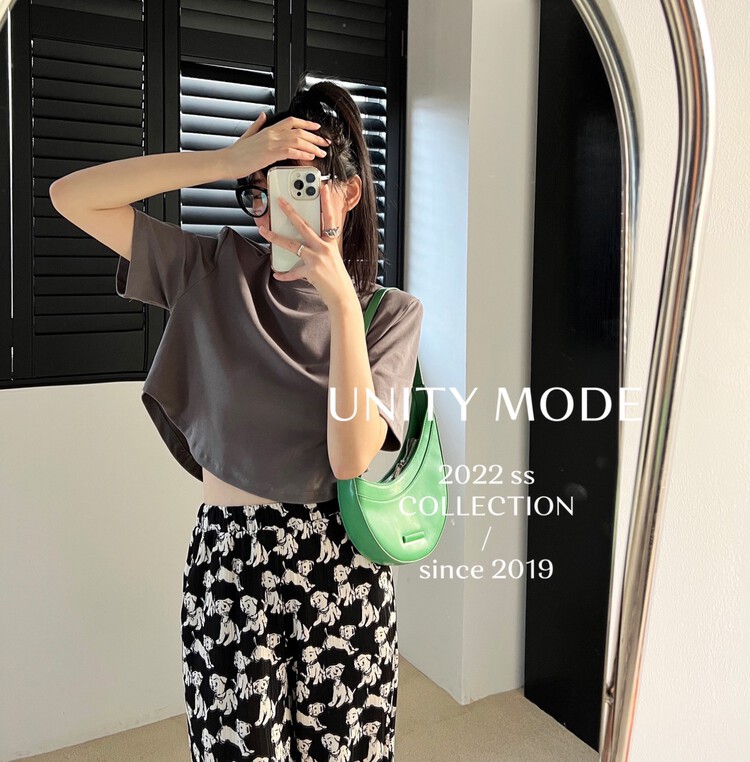 [unit] short solid color short sleeve T-shirt (hot girl top) 8081\cqw