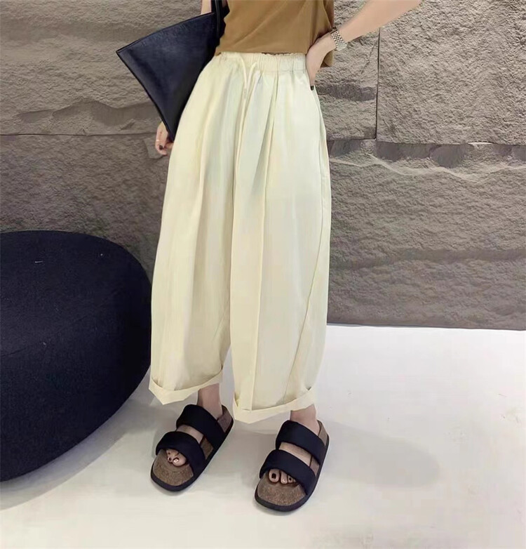 [Lexi] elastic waist drawcord comfortable casual pants 22198\l