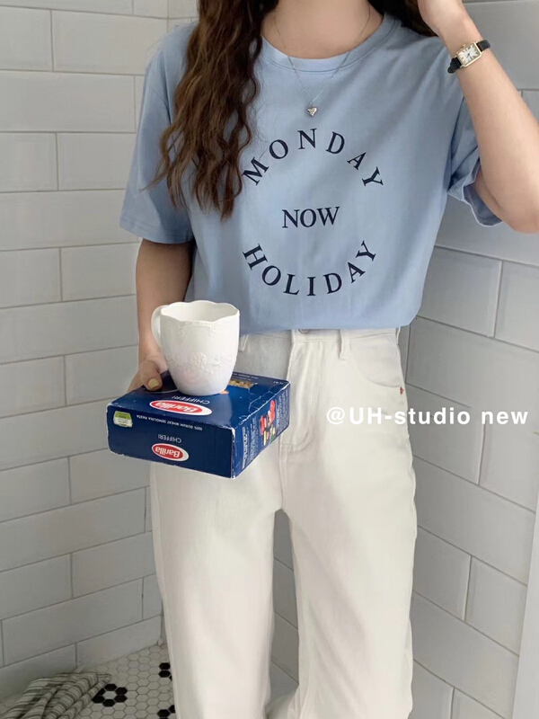 New year in early spring! [uh] versatile letter printed short sleeve T-shirt ys1-7602\hjy