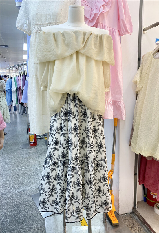 [wanwan] elegant floral embroidery skirt (without top) ys1-6652\hbx