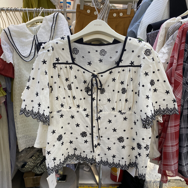 [o.lucky] square neck fashion classic shirt 1884\hbx