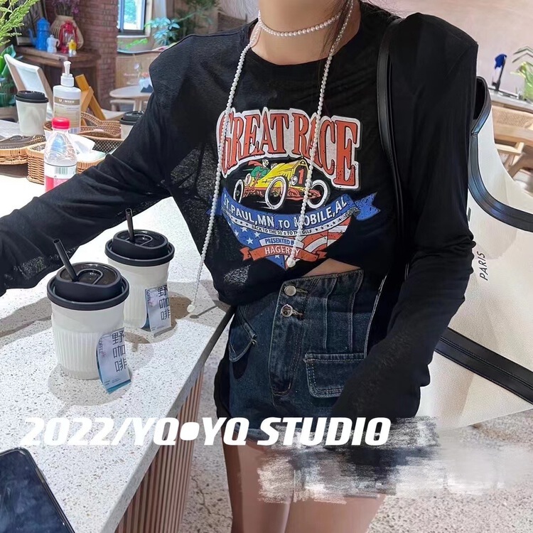 [yyq] design Pullover comfortable print sun shirt 1061\l