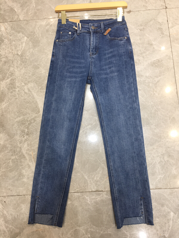 [thousand degree] straight jeans with irregular open hem 10062-1\lsw