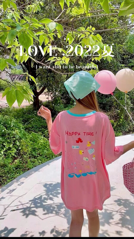 [love] Korean color contrast fashion short sleeve T-shirt 937\wtt