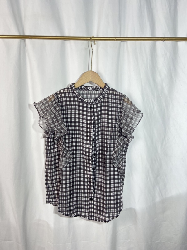 [Yi show shop] checkered fashion retro vest / sling 1509\cl