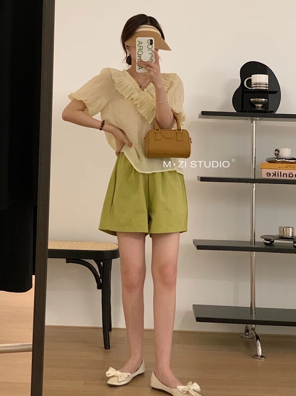 [m.zi studio] simple and versatile small fresh shirt 5857\hbx