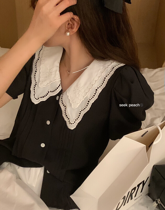 [seek peach] single breasted fashion versatile shirt s5266\ll