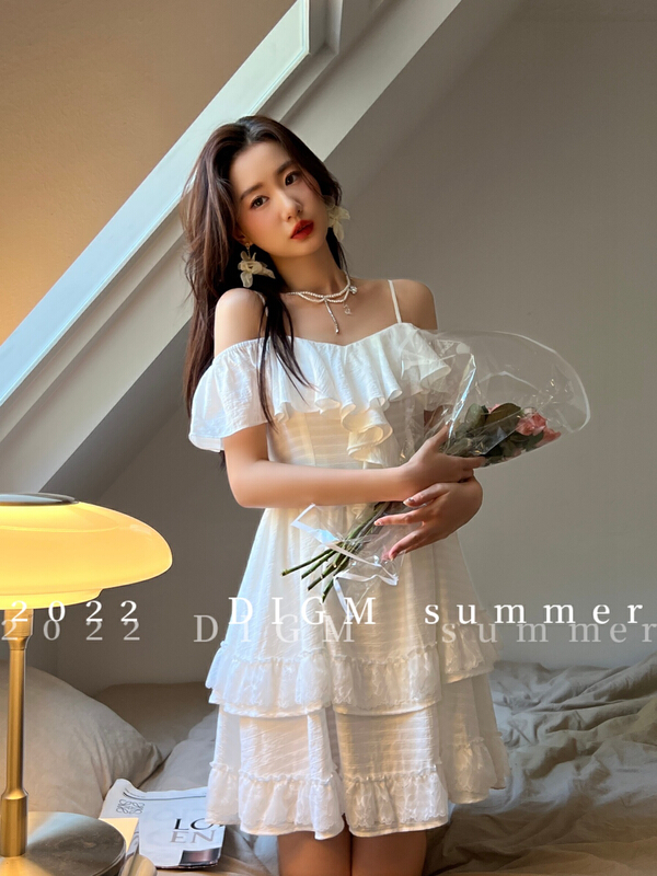 [digm] Korean suspender lady slim dress 7933-1\zxx