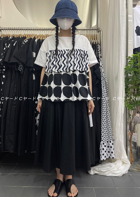[size] wavy line stitched Ruffle shirt 65596\lsw