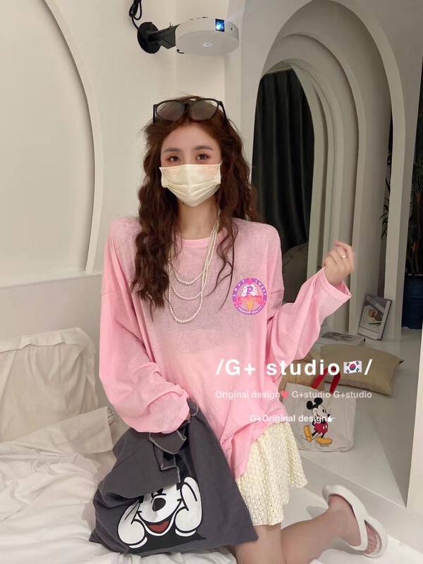 [g+] summer ice cream front and back print design round neck long sleeve sunscreen shirt 9558\wtt
