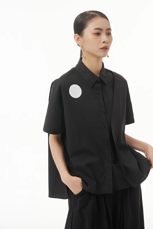 [size] Japanese simple activity piece Polka Dot Shirt 3259s\lsw