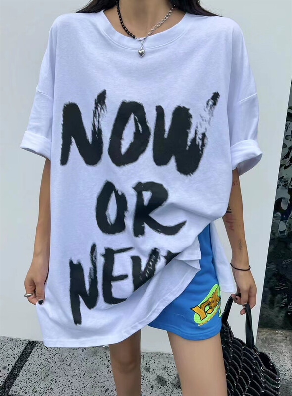 [European and American trend] large letter comfortable Korean Short Sleeve T-shirt (T-shirt only) 72318\l