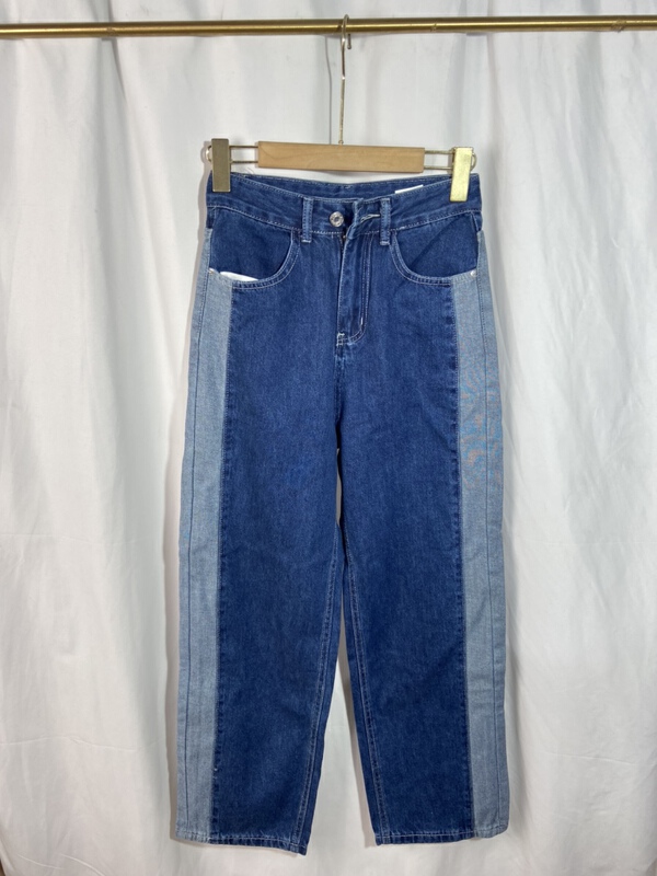 [Yi show shop] color blocked loose skinny jeans 1662\cl