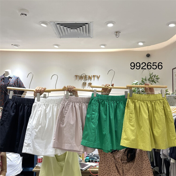 [twenty printed wood] elastic waist simple comfortable casual shorts 992656\l
