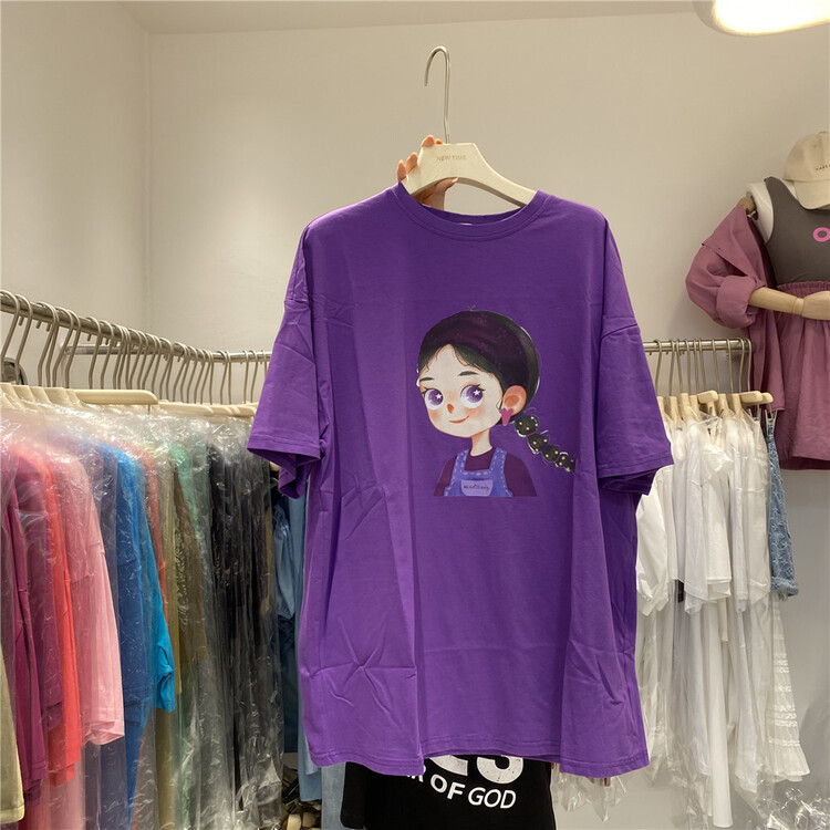 [new time /l&y home] casual simple loose print versatile short sleeve T-shirt 1213\xyy