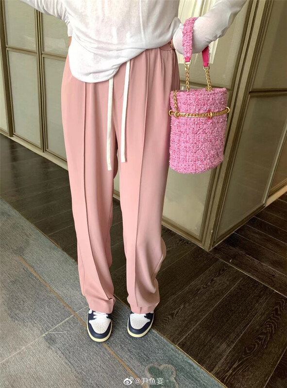 [MS studio] simple high waist and wide leg Chiffon casual pants 5373\pcz