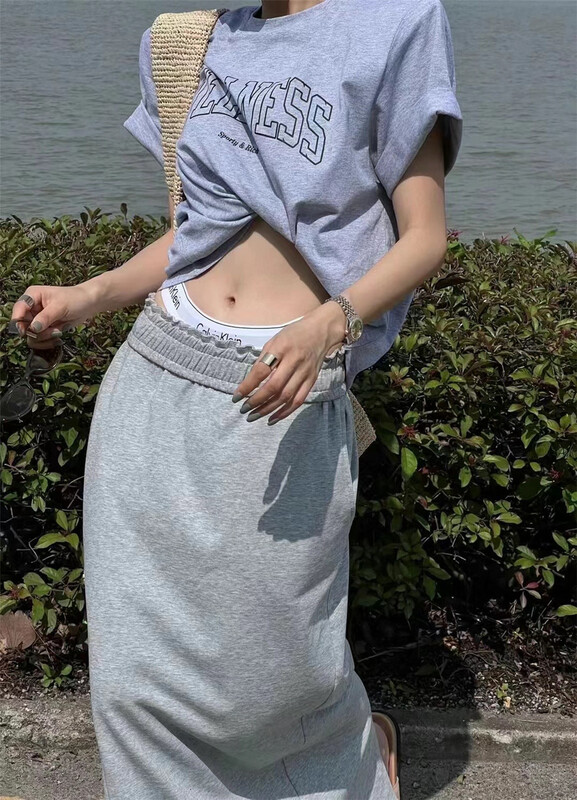 [Yan Zhen] long elastic waist one step skirt 5349\pcz