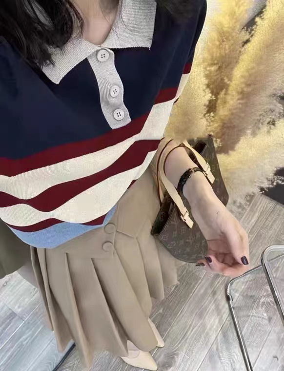 [rainbow] striped loose fit T-shirt 8762-3\wtt