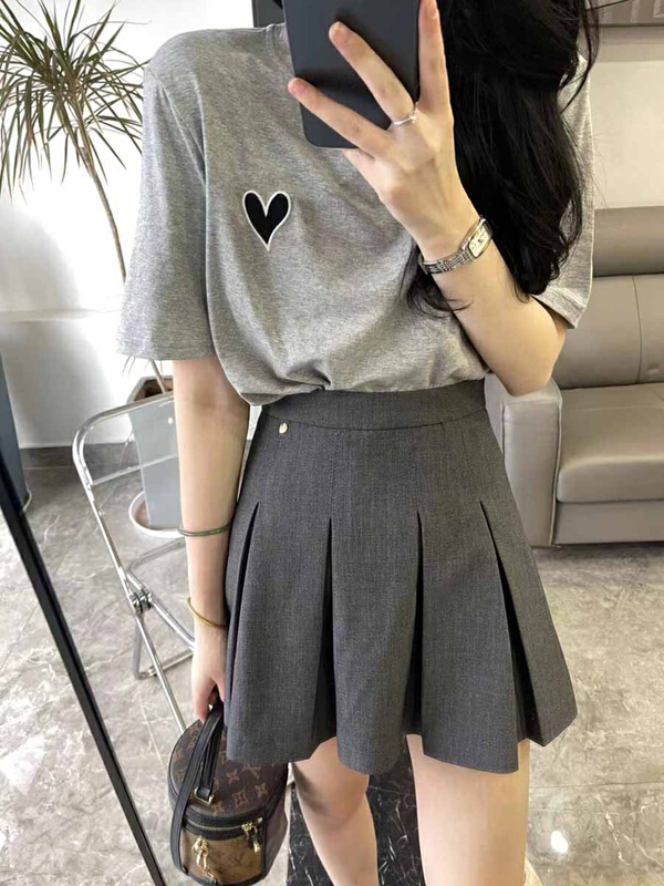 [ange run] niche design pressure pleated skirt 362\zjy