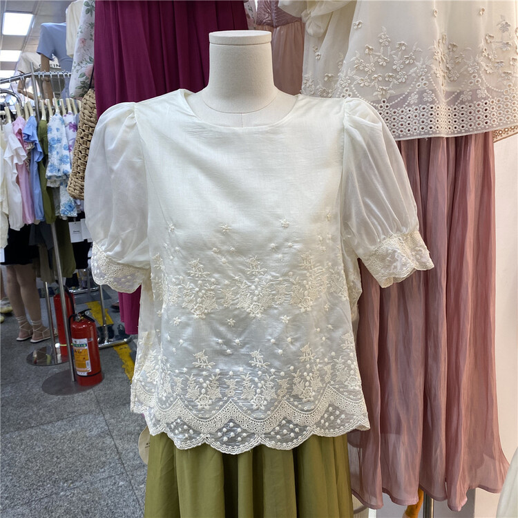 [wanwan] fashion fresh embroidery simple shirt ys1-6719\hbx