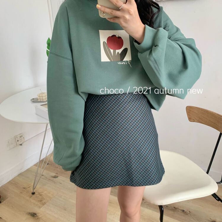 Original price 36.09! [choco] Korean style versatile Mini rhombic skirt 7399\hbx