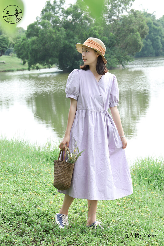 [original three element clothes] simple temperament oblique access control dress 25867