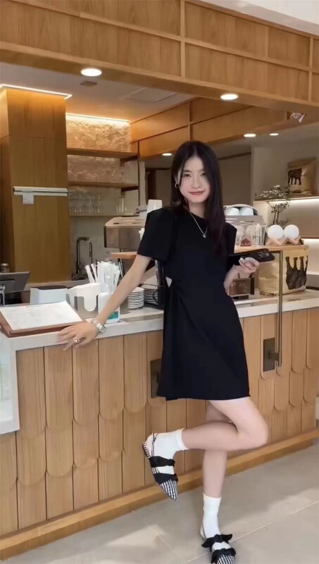 [jelly house] fashion round neck simple casual dress 9036\hbx