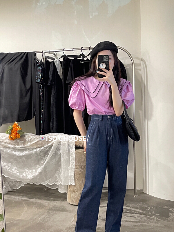 [ISO Korean] Korean version sweet baby collar shirt 3191\hjy