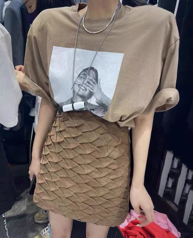 New in early summer! [c.h.z] design sense high waist craft fish scale skirt 80055\wtt