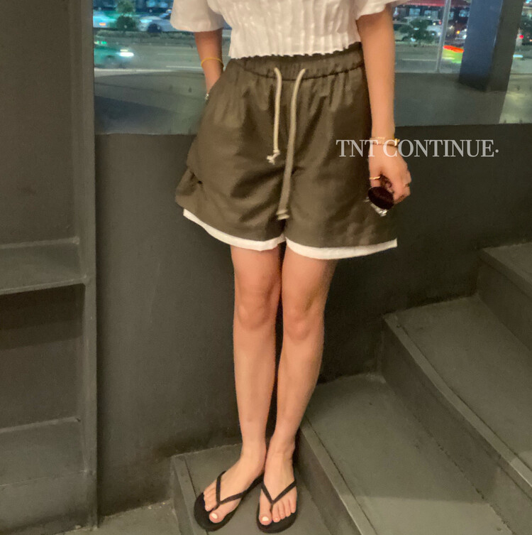 [TNT continue] comfortable casual shorts with drawcord panel 60069\l