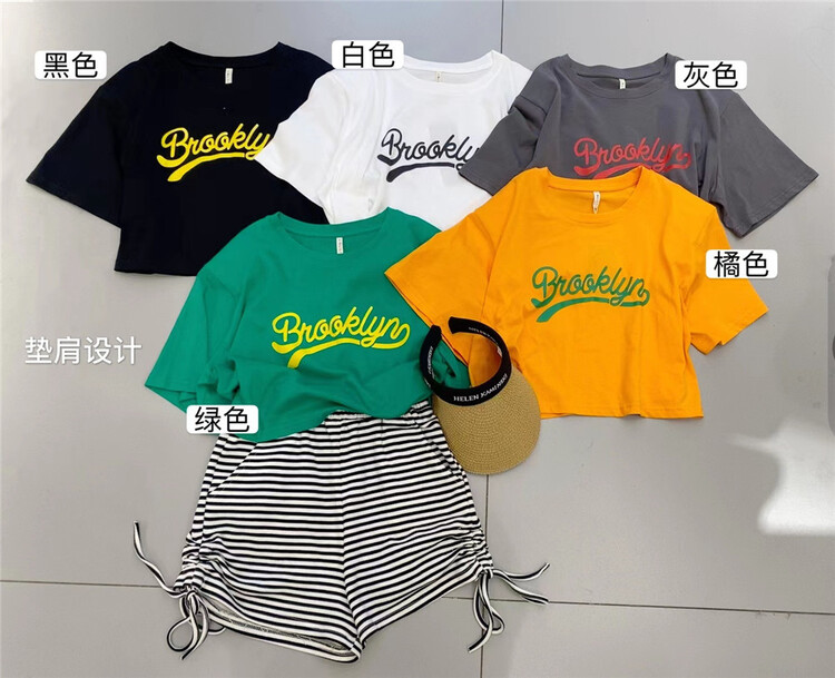 [muzijia] casual simple letter short sleeve T-shirt 66961\xyy