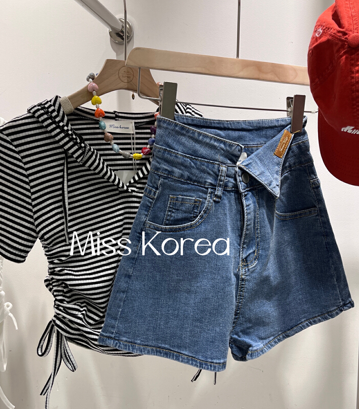 [Miss Korea] comfortable and versatile high waist denim shorts 6859\hbx