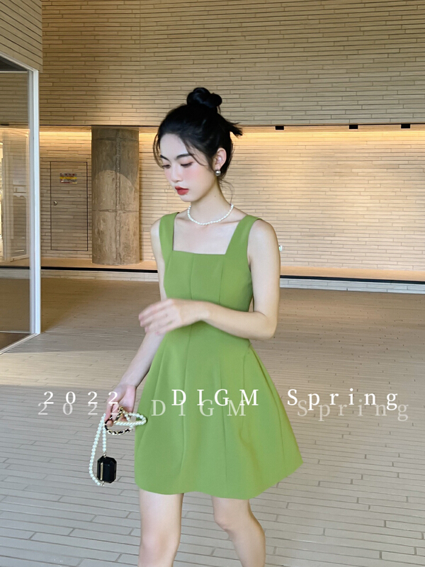 New year in early spring! [digm] Korean temperament solid color waist dress 1510\zxx