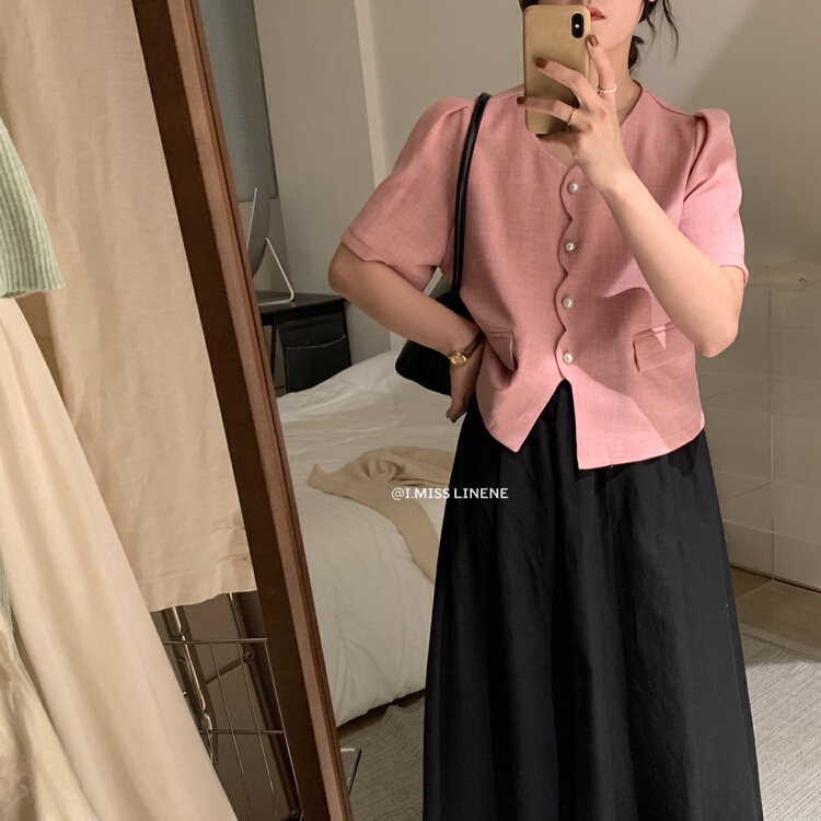 In early summer! [Imiss] Xiaoxiang versatile breasted western style blouse (only selling blouses) cx3315\lsw